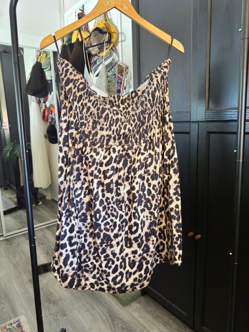 Leopard Print strapless Women’s Top - Beige and Black